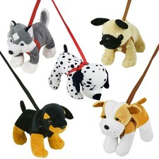 Plush Dog On Lead - Assorted